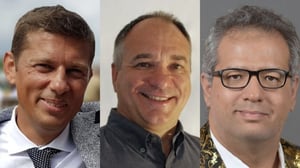 Profile photo of three new senior hires joining Pixotope team