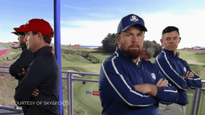 Giff displaying Pixotope Living Photo used by SkySports broadcasters showcasing 4 male golf players