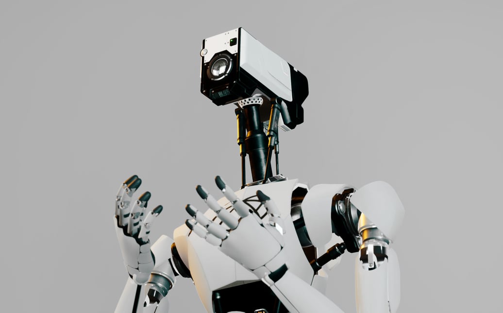 3D model of a white humanoid robot 